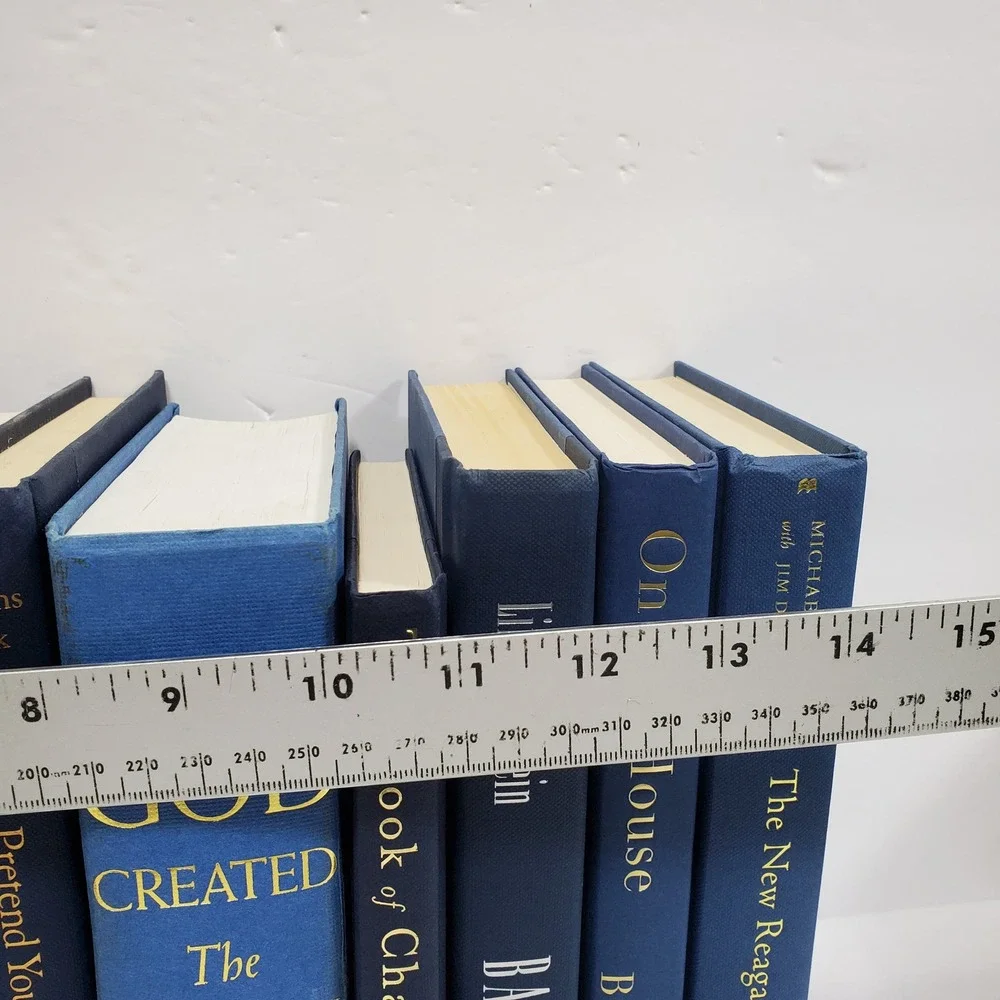 Interior Styling Shelf Filler Decoration Book Set Blue Hardcover Lot of 12